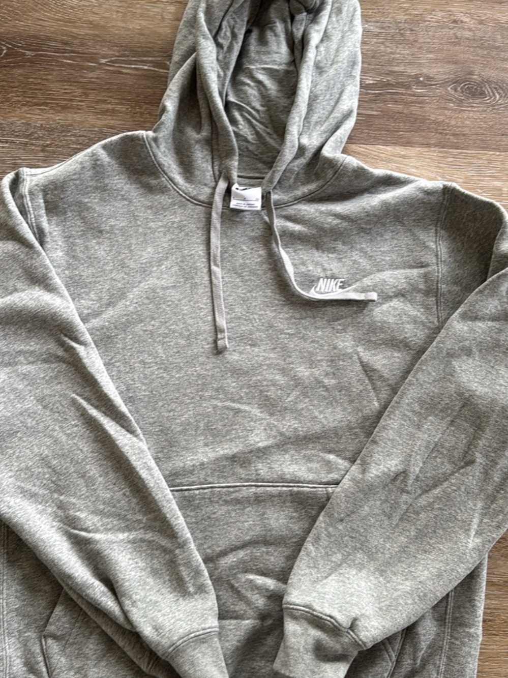 Nike Gray Pullover Hoodie with Small Chest Logo